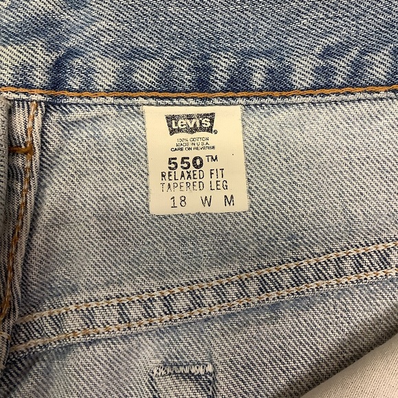 Vintage Y2K Levi’s 550 High Waisted Cutoff Jean Shorts / Made in USA - Size 18 - Picture 8 of 12